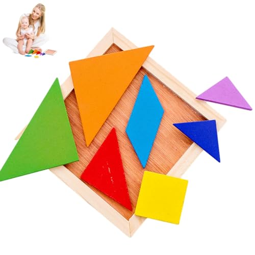 Tangram-Puzzle-Spiel | 7-teiliges klassisches Tangram-Puzzle aus Holz, Spielspielzeug | Bunte Form Muster Puzzle Lernspielzeug Geschenk Tangram-Puzzle-Spiel | 7-teiliges klassisches Tangram-Puzzle aus Holz, Spielspielzeug | Bunte Form Muster Puzzle Lernspielzeug Geschenk von Generisch