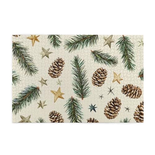 Tannenzapfen Baum Stern (3) 1000 Teile Puzzles für Erwachsene Holzpuzzles für Erwachsene Geschenke Wohnkultur von Generisch
