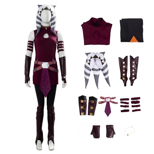 Tano Kostüm, Cosplay, Anakins Lehrlings-Outfit, roter Anzug mit Kopfbedeckung und Gürtel, für Halloween, Karneval, Party, Rot, Größe L Tano Kostüm, Cosplay, Anakins Lehrlings-Outfit, roter Anzug mit Kopfbedeckung und Gürtel, für Halloween, Karneval, Party, Rot, Größe L von Generisch