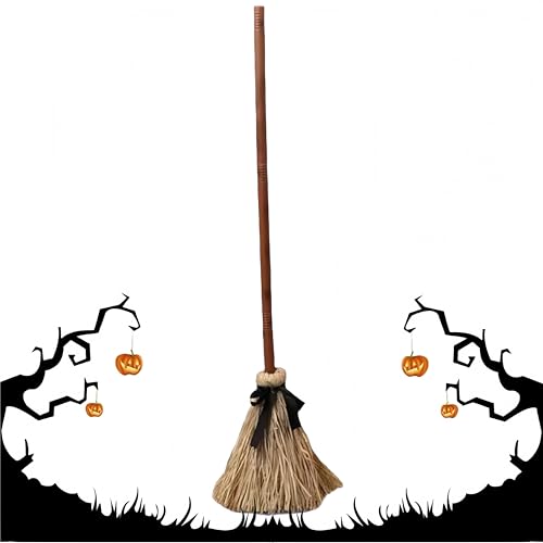 Tanzender Hexenbesen, Geisterhafter schwebender Besen, Animierte, bewegliche Besenstiele mit gruseligen Geräuschen, Halloween-Requisiten, Wohndeko für drinnen und draußen (1 STÜCK) von Generisch