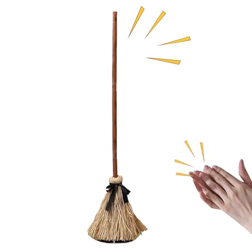 Tanzender Hexenbesen 110cm Holz Tanzender Besens Halloween Floating Broom, Schwebender Hexenbesen Mit Sound Gespenstischen Klängen Hexenbesens Halloween Tanzende Besens Tanzbesen Für Gruselpartys von Generisch