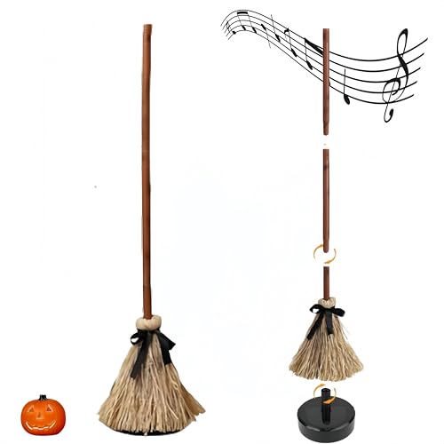 Tanzender Hexenbesen – Dynamischer, schwebender Hexenbesen mit Musik für Halloween-Dekoration. von Generisch