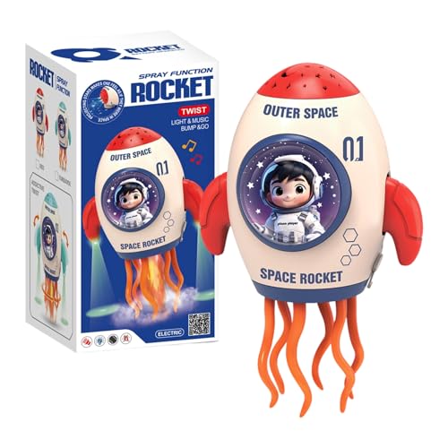 Tanzspielzeug, 5,83 × 4,33 × 8,34 Zoll Musical Light-up Rocket Doll zur unterhaltsamen Unterhaltung mit Projektorlichtern, Partyspielzeug für Kinder Mädchen Home Events Feiertage ABS AA Batteri von Generisch