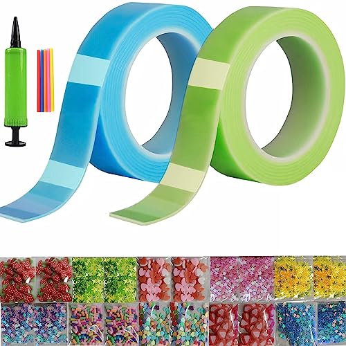 Tape Bubbles Nano Bubble Tape Seifenblasen-Set, 20 Packung Magisches Seifenblasen-Klebeband für Geburtstagsgeschenke, Seifenblasen-DIY-Bastelset mit Inflator und Seifenblasenfüller (C) von Generisch