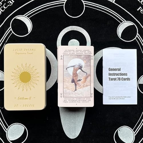 Tarot-Orakelkarten mit Eisen-Box und englischer Bedienungsanleitung, 10,2 x 6,1 cm (Lucid Dreams Beginner Tarot) von Generisch