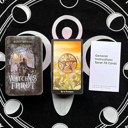 Tarot-Orakelkarten mit Eisen-Box und englischer Bedienungsanleitung, 10,2 x 6,1 cm (Witches Tarot) von Generisch