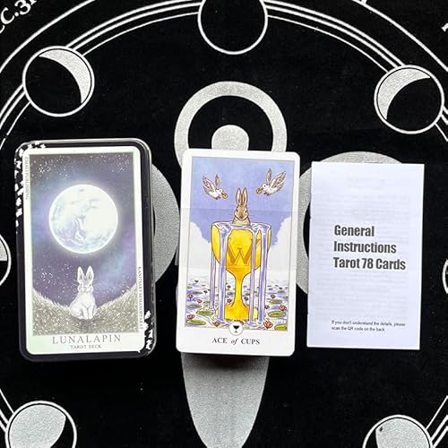 Tarot-Orakelkarten mit Eisen-Box und englischer Bedienungsanleitung, 10,2 x 6,1 cm (lunalapin Tarot) von Generisch