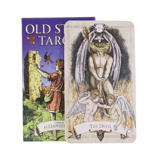 Tarotkarten, 78 Stück Tarotbuch, Old Style Tarot, Englische Ausgabe, Tarot, Wahrsagerbuch, Anfänger-Tarotkarten, Englische Ausgabe, Wahrsagerbuch für Tarot-Liebhaber von Generisch
