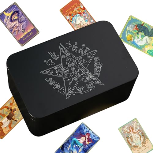 Tarotkarten-Box, 13 x 8,3 x 6 cm, Eisen-Etui, Kartendeck-Aufbewahrung, Premium-wiederverwendbare, tragbare Tarotdeck-Schutzhülle, Tarotkartenetui, Spielkartenhalter für Spielkarten Tarotkarten-Box, 13 x 8,3 x 6 cm, Eisen-Etui, Kartendeck-Aufbewahrung, Premium-wiederverwendbare, tragbare Tarotdeck-Schutzhülle, Tarotkartenetui, Spielkartenhalter für Spielkarten von Generisch