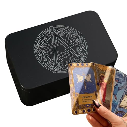 Tarotkarten-Etui-Halter – Eisen-Etui für Kartendeck-Aufbewahrung, stabiler Organizer, Tarotkarten-Box für Tarot- und Spielkarten, tragbare Aufbewahrungslösung für Kartenschutz, kompakte Halterung für Tarotkarten-Etui-Halter – Eisen-Etui für Kartendeck-Aufbewahrung, stabiler Organizer, Tarotkarten-Box für Tarot- und Spielkarten, tragbare Aufbewahrungslösung für Kartenschutz, kompakte Halterung für von Generisch