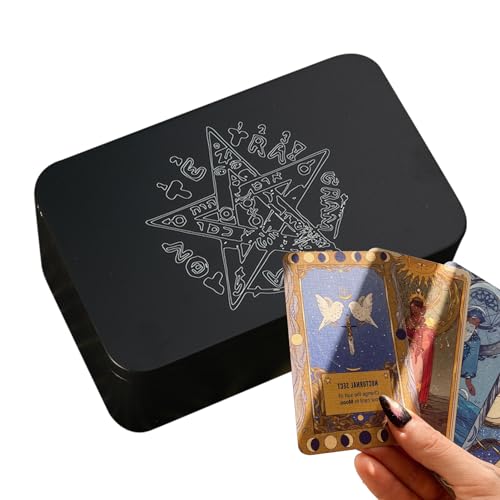 Tarotkarten-Etui-Halter – Eisen-Etui für Kartendeck-Aufbewahrung, stabiler Organizer, Tarotkarten-Box für Tarot- und Spielkarten, tragbare Aufbewahrungslösung für Kartenschutz, kompakte Halterung für Tarotkarten-Etui-Halter – Eisen-Etui für Kartendeck-Aufbewahrung, stabiler Organizer, Tarotkarten-Box für Tarot- und Spielkarten, tragbare Aufbewahrungslösung für Kartenschutz, kompakte Halterung für von Generisch