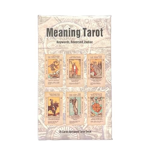 Tarotkartenspiel, 78 Stück/Box, Tarotkarte mit Anmerkung, Kartenspiel für Anfänger, für Zuhause, Schachbrett, aufrollbares Set (Weiß, Einheitsgröße) von Generisch