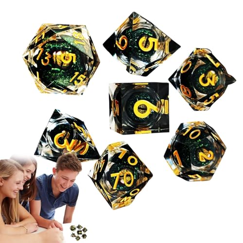 Taschen-Harz-Würfel-Set, polyedrisches Würfel-Set | Brettspiel-Harz-Würfel-Set | Multifunktionales Würfel-Set, Rollenspiel-Tischspiel-Würfel für Zuhause, Desktop-Tisch, Party, Familientreffen von Generisch