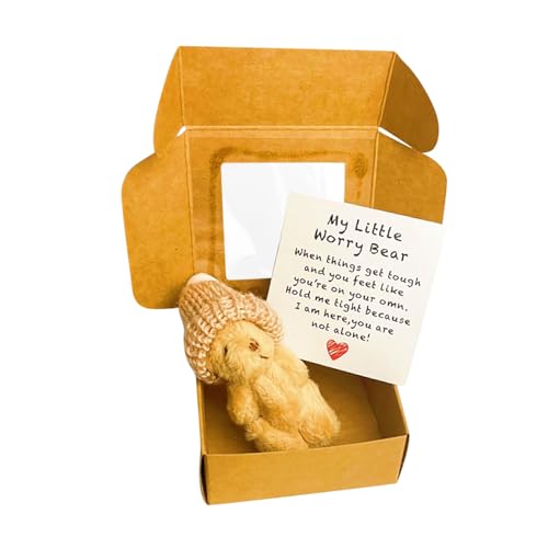 Taschenbär, Kleine Taschenbär-Umarmung, Gefüllter Kleiner Bär Taschenbär Dose, Flauschige MiniTeddybären für Valentinstag, Weihnachten, Geburtstag, Hochzeit, Abschlussfeier (Light Brown) von Generisch