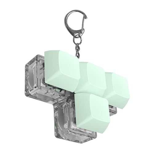 Tastatur-Fidget-Clicker-Schlüsselanhänger, Tastatur-Clicker-Spielzeug, Leuchtendes 4-Schlüssel-Schafttester-Spielzeug, Fingerspielzeug, lustiger sensorischer Schlüsselanhänger, Schafttester, entspanne von Generisch