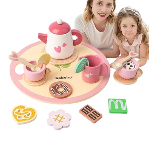 Teeparty-Set für kleine Mädchen,Prinzessin-Teeparty-Set|Kinderküche Rollenspielset,Stellen Sie Sich vor, Essen, Dessert, Kekse, Holzspielzeug mit Tassen, Tellern und Zubehör für Kinder Teeparty-Set für kleine Mädchen,Prinzessin-Teeparty-Set|Kinderküche Rollenspielset,Stellen Sie Sich vor, Essen, Dessert, Kekse, Holzspielzeug mit Tassen, Tellern und Zubehör für Kinder von Generisch