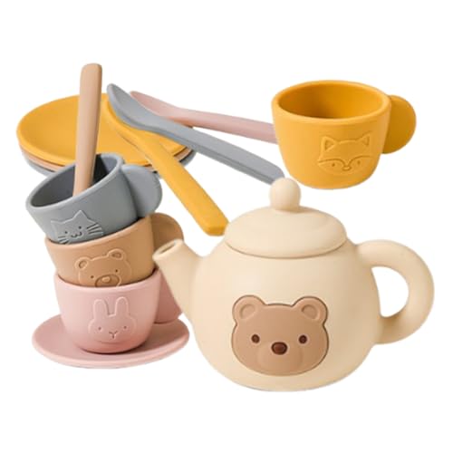 Teeservice,Rollenspielset Mit Und 4 Tassen | Pädagogisches Lernspielzeug Rollenspiel Für Kinder Ab 3 Jahren von Generisch