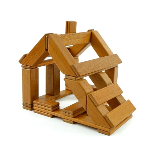 Tegu Magnetisches Entdeckerset Mahogany 40-teilig Magnetische Holzbausteine Holzset Holzspielzeug Bausteine für Kinder von Generisch