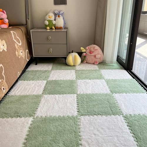Teppich Teams Bodenmatte Puzzle, Plüsch Teppichfliesen, Verdicktes Plüschgeflecht, Quadratische Teppichfliesen, Teppichteppich Design-Puzzle-Teppich Für Zimmer D von Generisch