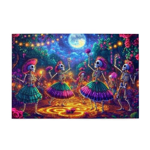 The Bright Skeletons In Mexican Clothing 1000 Piece Jigsaw Puzzles For Adults Wooden Puzzles For Adults Gifts Home Decor The Bright Skeletons In Mexican Clothing 1000 Piece Jigsaw Puzzles For Adults Wooden Puzzles For Adults Gifts Home Decor von Generisch