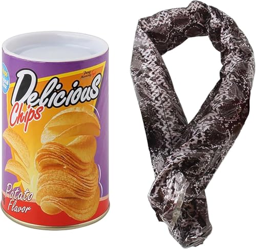The Potato Chip Snake Can Jump Spring Snake Toy Gift Aprilscherz Halloween Party Decoration Witze in A Can Gift Streich, Kartoffelchip-Stil (Chips) von Generisch