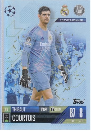 Thibaut Courtois Torwart Madrid Gewinner der CL Saison 23/24 Topps Fußball Sammelkarte 119 von Generisch