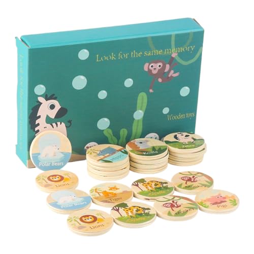 Tier Matching Games - Tiere Puzzle Spielzeugkinder | Passendes Spiel für Kleinkinder | Unterhaltsame Matchingskarten, pädagogisches Tierspiel für Kinder im Alter von 3+ und Mädchen zu Hause von Generisch