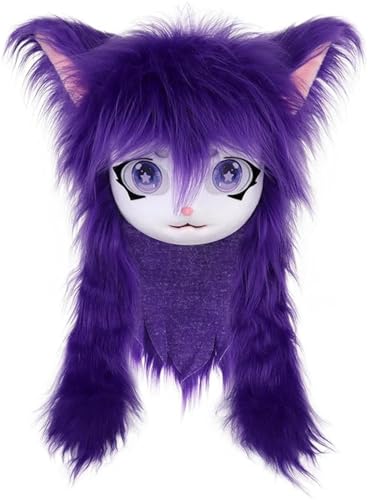Tierkopfmaske, Katzen-Fursuit-Gesichtsmaske, Halloween-Kostüm, Maskerade, Party-Requisite für Erwachsene und Kinder von Generisch
