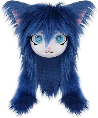 Tierkopfmaske, Katzen-Fursuit-Gesichtsmaske, Halloween-Kostüm, Maskerade, Party-Requisite für Erwachsene und Kinder von Generisch