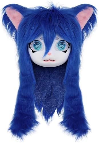 Tierkopfmaske, Katzen-Fursuit-Gesichtsmaske, Halloween-Kostüm, Maskerade, Party-Requisite für Erwachsene und Kinder Tierkopfmaske, Katzen-Fursuit-Gesichtsmaske, Halloween-Kostüm, Maskerade, Party-Requisite für Erwachsene und Kinder von Generisch