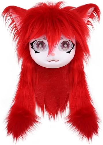 Tierkopfmaske, Katzen-Fursuit-Gesichtsmaske, Halloween-Kostüm, Maskerade, Party-Requisite für Erwachsene und Kinder von Generisch