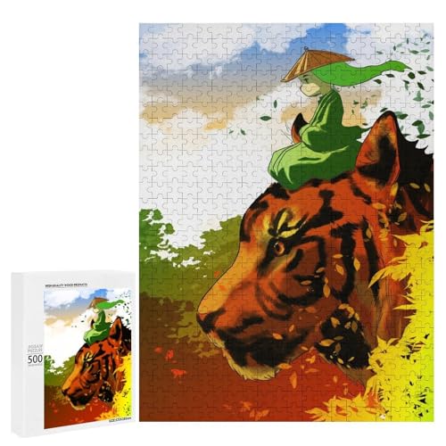 Tierkreis-Tiger-Kunst-Puzzle, 500 Teile, Sammleredition, chinesische Tuschemalerei, Stil für Zuhause von Generisch
