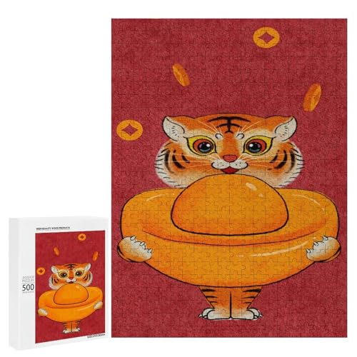Tierkreis-Tiger-Kunst-Puzzle, 500 Teile, Sammleredition, chinesische Tuschemalerei, Stil für Zuhause von Generisch