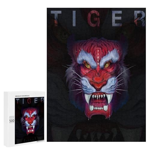Tierkreis-Tiger-Kunst-Puzzle, 500 Teile, Sammleredition, chinesische Tuschemalerei, Stil für Zuhause von Generisch