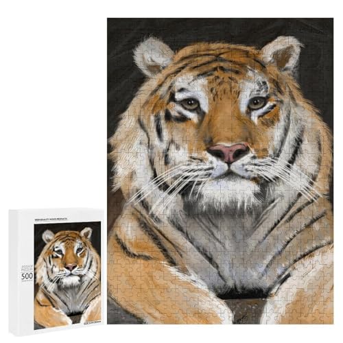 Tierkreis-Tiger-Kunst-Puzzle, 500 Teile, Sammleredition, chinesische Tuschemalerei, Stil für Zuhause von Generisch