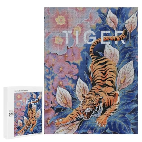 Tierkreis-Tiger-Kunst-Puzzle, 500 Teile, Sammleredition, chinesische Tuschemalerei, Stil für Zuhause von Generisch