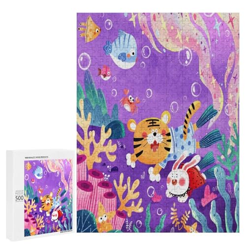 Tierkreis-Tiger-Kunst-Puzzle, 500 Teile, Sammleredition, chinesische Tuschemalerei, Stil für Zuhause von Generisch