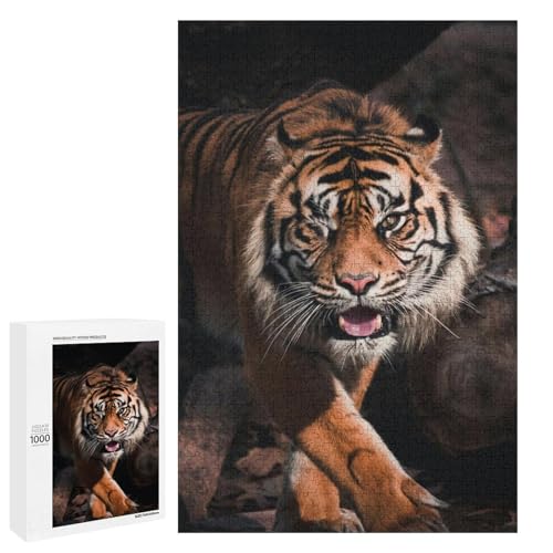 Tiger im Dschungel 1000 Teile Set Holzpuzzle - Hartholz, perfektes therapeutisches Hobby für Freunde von Generisch