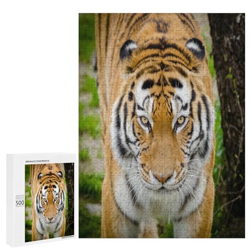 Tiger im Dschungel 500 Teile Set Holzpuzzle - Poliertes Holz, perfektes Kunstdisplay für Senioren von Generisch