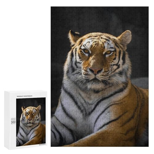 Tiger im Wald 300 Teile Set Holzpuzzle - Nachhaltiges Holzmaterial, perfektes therapeutisches Hobby für Senioren von Generisch