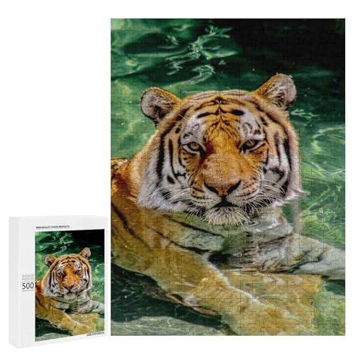 Tiger im Wald 500 Teile Holzpuzzle - laminiertes Lindenholz, perfektes Kunstdisplay für Freunde von Generisch