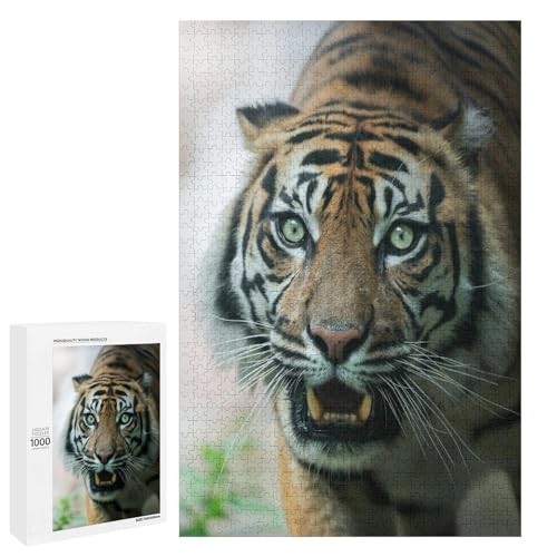 Tiger in Nature 1000 Teile Set Holzpuzzle - Poliertes Holz, perfekte Geschicklichkeitsentwicklung für Kunstliebhaber von Generisch