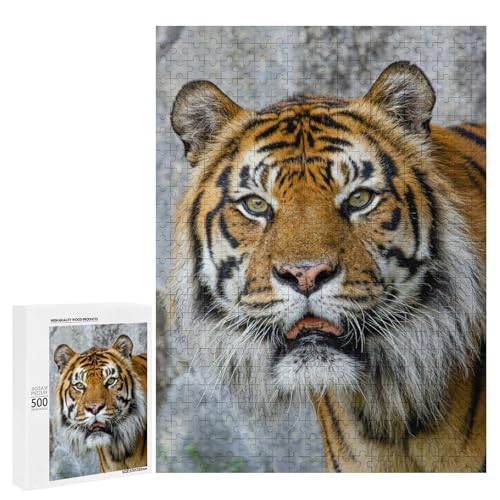 Tiger in Nature 500 Teile Holzpuzzle - Poliertes Holz, perfektes Kunstdisplay für Freunde von Generisch