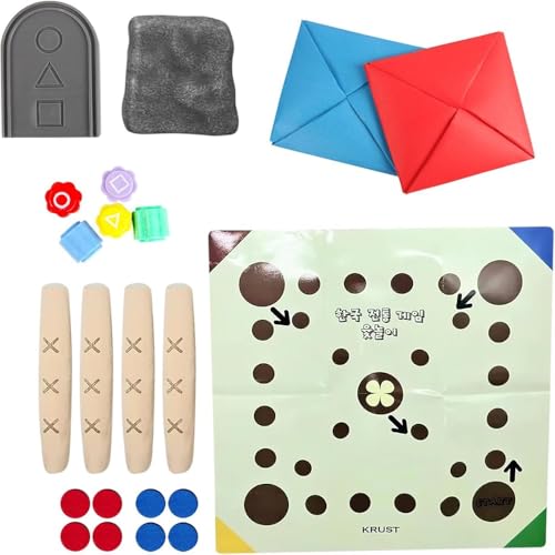 Tintenfisch Spiel 2 Koreanisches Volksspielset Traditionelles Koreanisches Spiel, Gonggi Korean Game Ddakji Koreanische Spiele Squad Game Gonggi Set (Set3) von Generisch