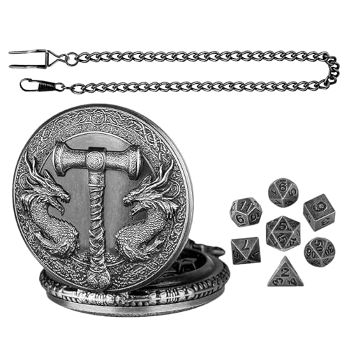 Tiny Dice Set, Pocket Watch Dice Set,Kleine Metall -Miniaturwürfel in Taschenuhr Schalenkoffer - Rollenspiele Spielbrettspielzubehör für Kinder Erwachsene von Generisch