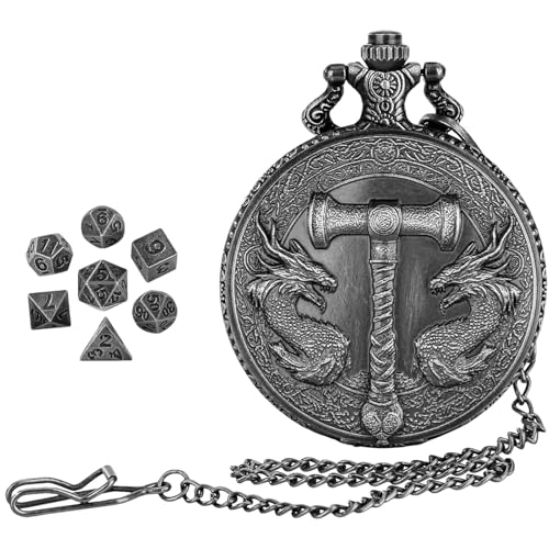 Tiny Dice Set, Pocket Watch Dice Set - Kleine Metall -Miniaturwürfel in Taschenuhr Schalenkoffer | Rollenspiele Spielbrettspielzubehör für Kinder Erwachsene von Generisch