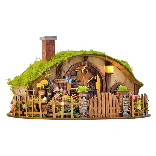 Tiny House Bausatz - Haus Modellbausatz Erwachsene | Holz Puzzle Wohnkultur Für Geburtstag Festtag Wohnzimmer Weihnachtsdekoration | Büro Schlafzimmer Deko von Generisch