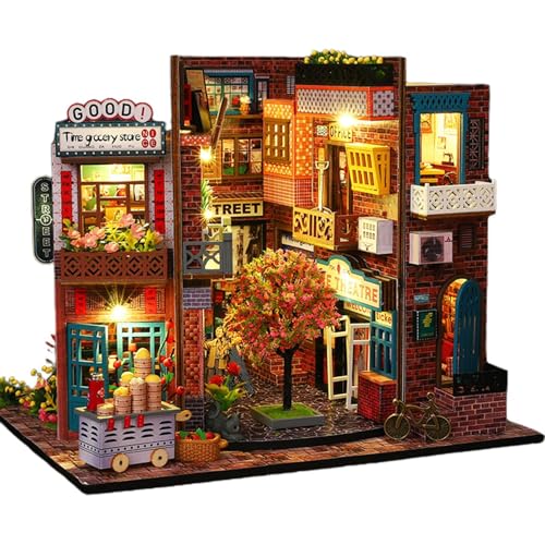Tiny House Kit, Miniatur-Heimmodell, 24 x 20 x 20 cm nach dem Zusammenbau, Puppen-Kits, detailliertes Design mit LED-Licht, kreative Dekoration, perfekt für Kinder, Hobbyisten und Erwachsene Tiny House Kit, Miniatur-Heimmodell, 24 x 20 x 20 cm nach dem Zusammenbau, Puppen-Kits, detailliertes Design mit LED-Licht, kreative Dekoration, perfekt für Kinder, Hobbyisten und Erwachsene von Generisch