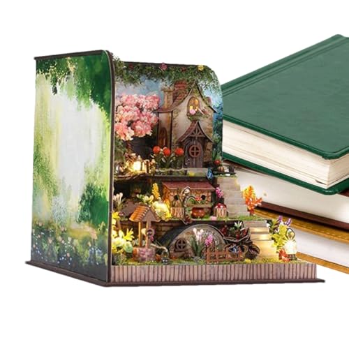 Tiny House Kit - Feenhaus aus Holz mit LED-Lichtern - Kreatives Bauset, Montage Sammlerstück Tischdekor für Jungen Mädchen Zuhause Klassenzimmer Projekt Schreibtisch Regal von Generisch