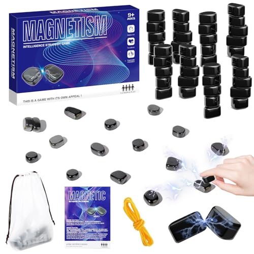 Tisch-Magnetspiel,Magnetische Steine Brettspiel,Magnetspiel,Magnet Spiel, Magnetisches Schachbrett Kampfschach mit Magneteffekt, Tragbares Schachbrett Magnetisch(40) von Generisch